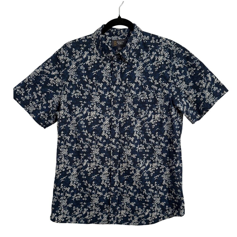 Wallin & Bros Men's Size Lg Tropical Resort‎ Floral Button Down Stretch Shirt